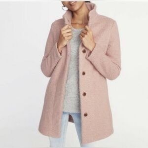 Women’s Old Navy Textured-Boucle Funnel Neck Coat size L NWT